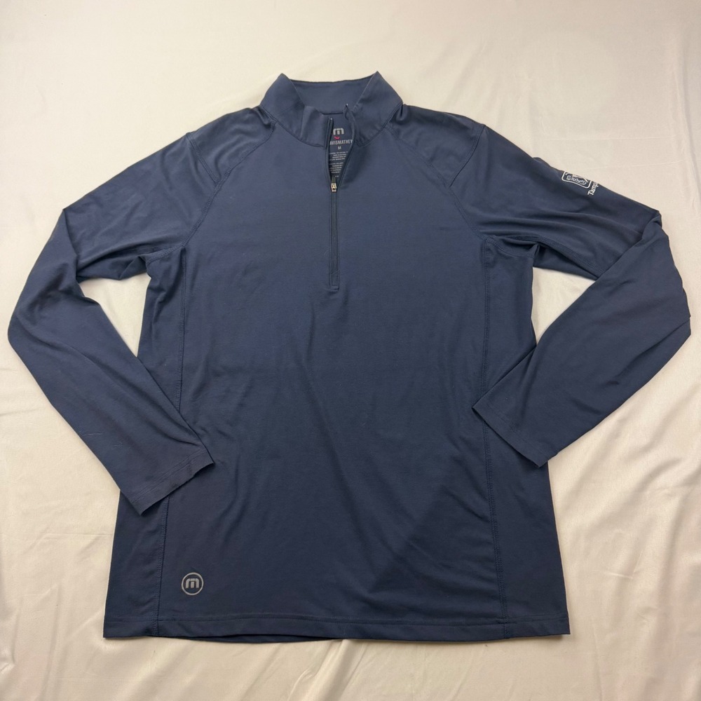 TravisMathew 1/4 Zip Pullover Mens Medium Navy Blue TPC Tampa Bay Golf Shirt